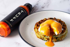 Egg Benedicts On Mashed Potato Waffles With Spicy Hollandaise Sauce