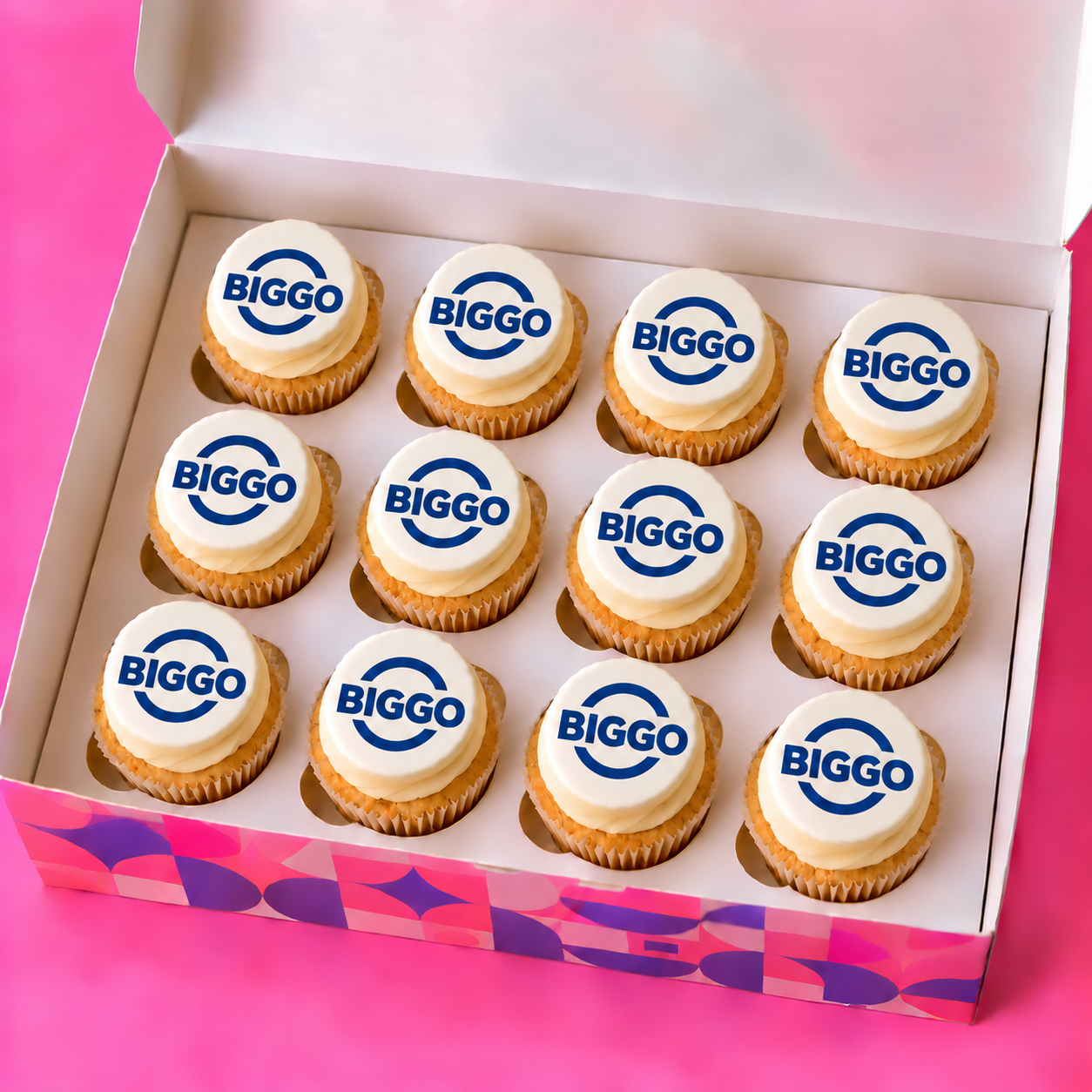 12 Custom Logo Corporate Cupcake Box - Eggless