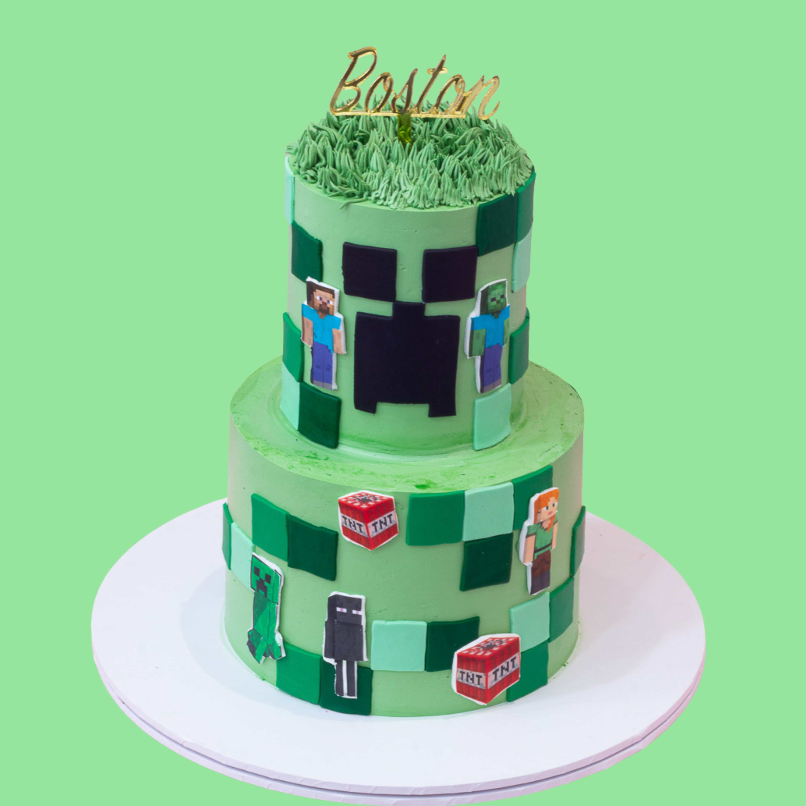Minecraft theme cake