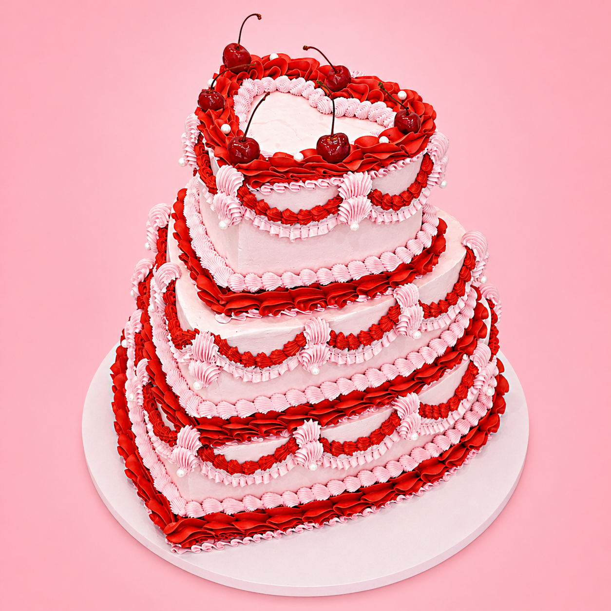 3 Tier Vintage Heart Cake