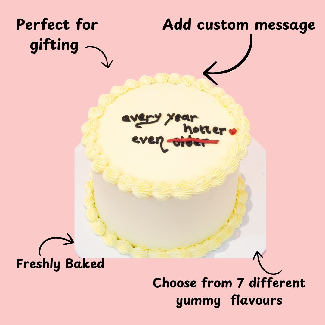 Vintage Retro Cake With Message