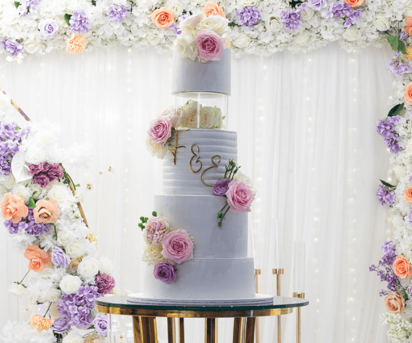 4 Tier Glass Wedding Cake