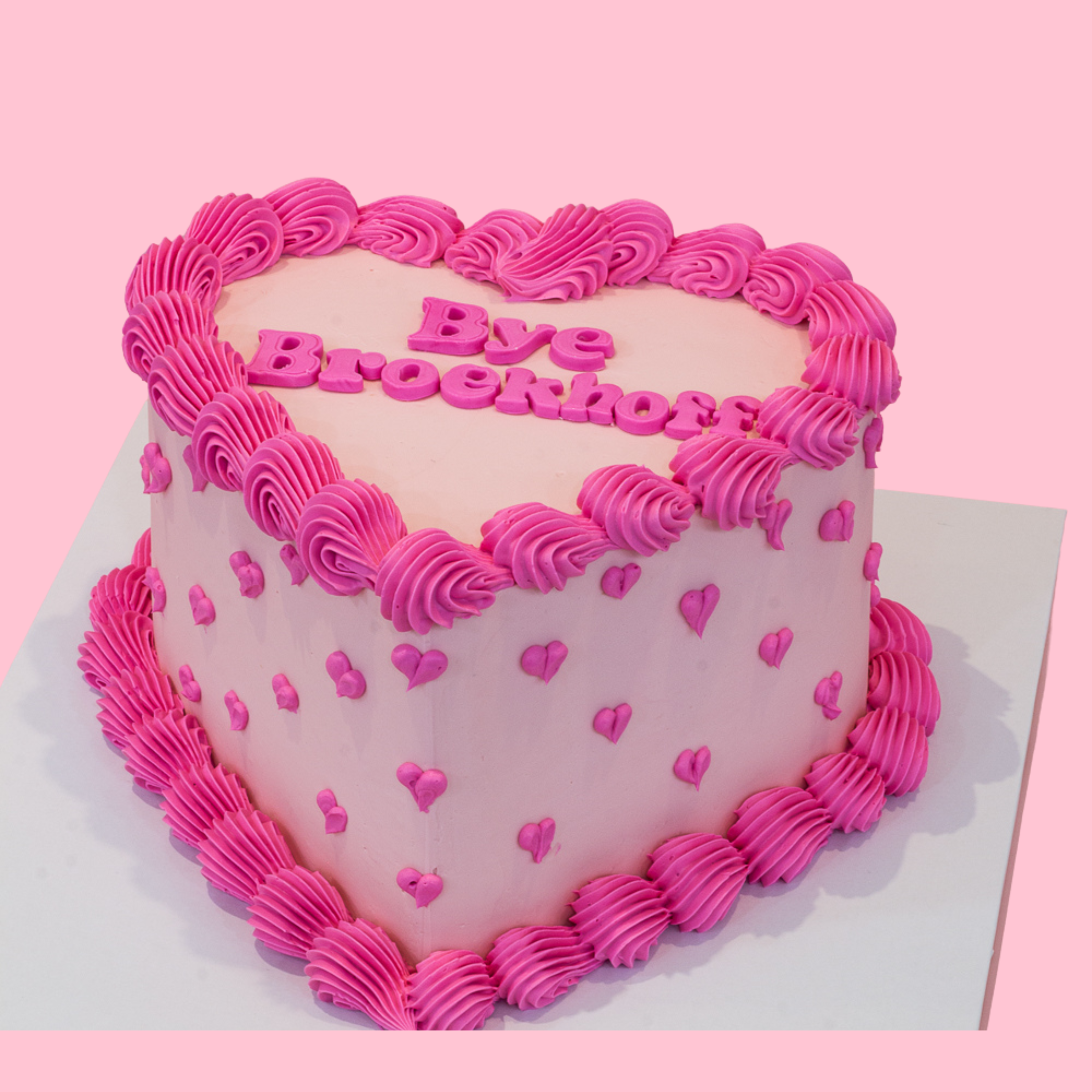 Heart piped birthday cake