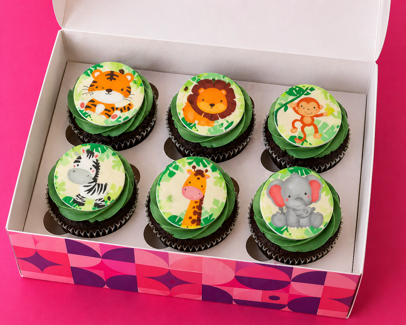 6 Safari Theme Cupcakes