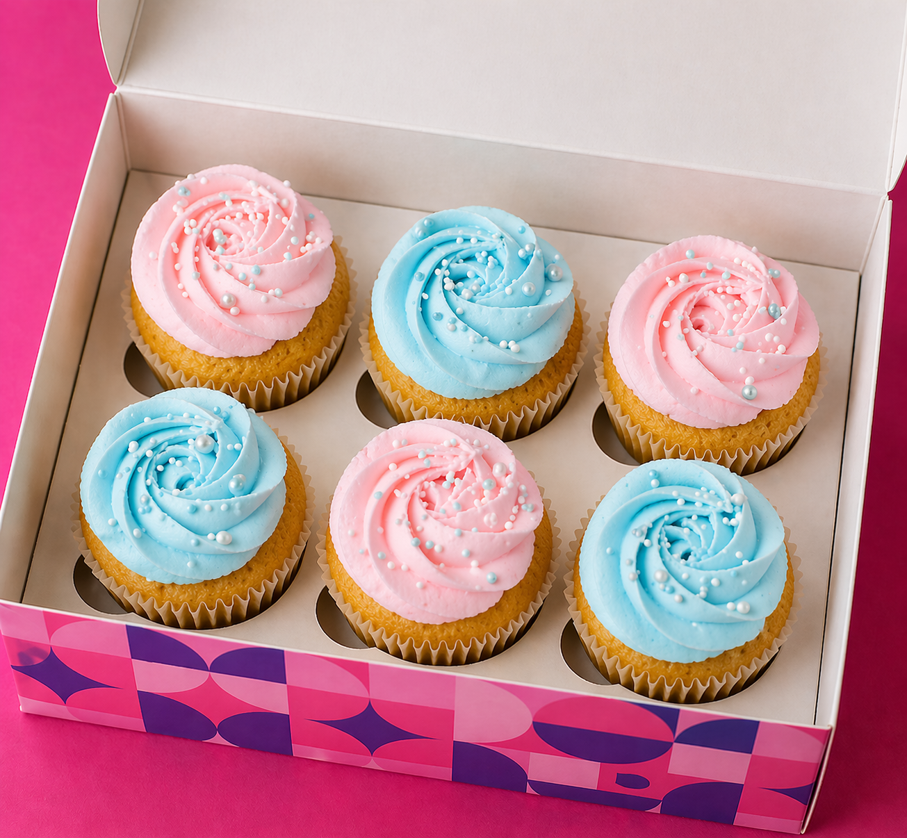 6 Baby Shower Cupcakes