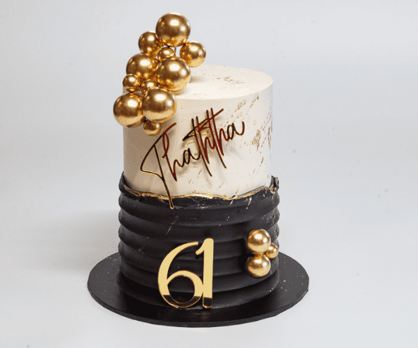 Black & Gold Birthday Cake