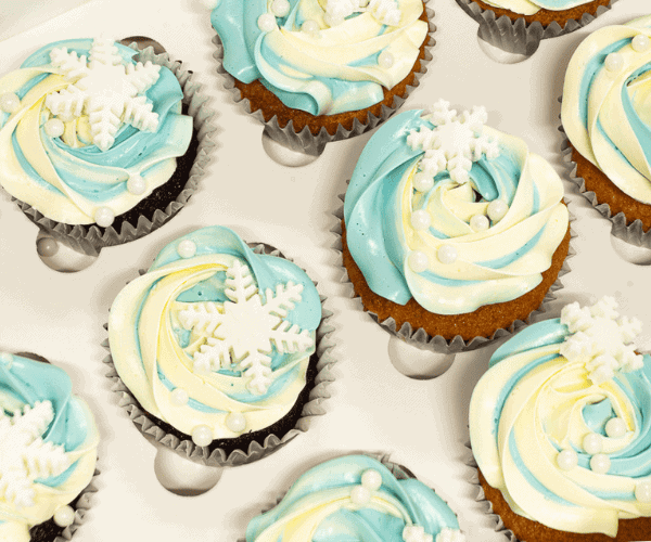 Blue and White Cupcakes