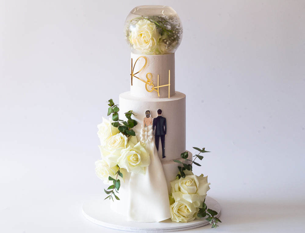 Bride and Groom Wedding Cake