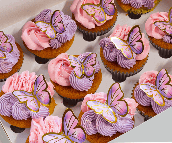 6 Butterfly theme cupcakes