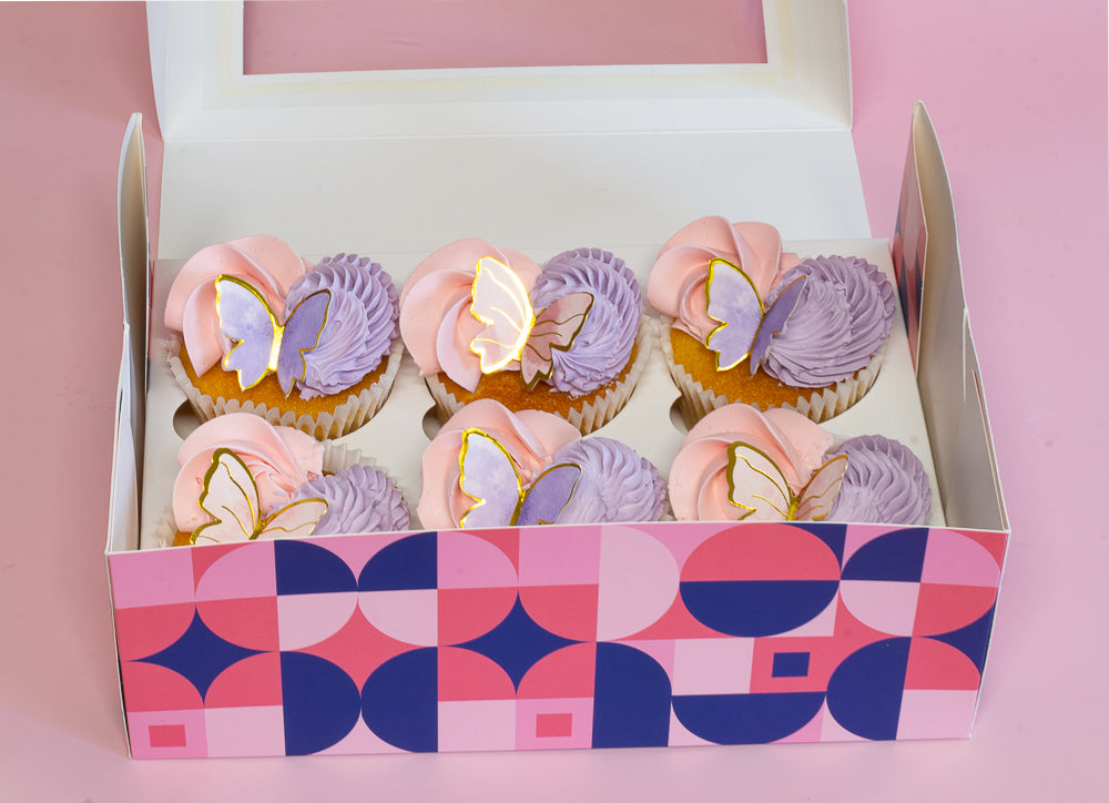 6 Butterfly theme cupcakes