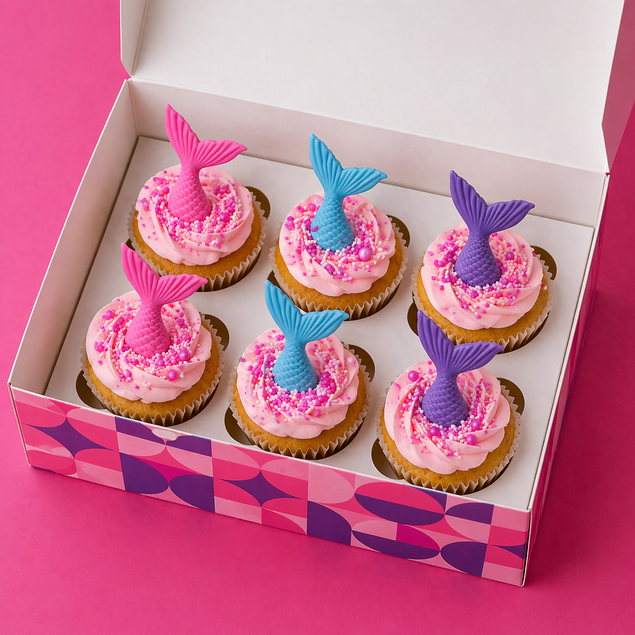 6 Mermaid Cupcakes