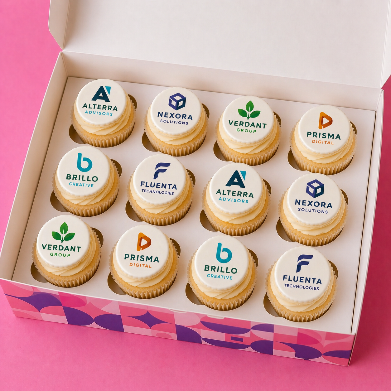 12 Custom Logo Cupcake Box