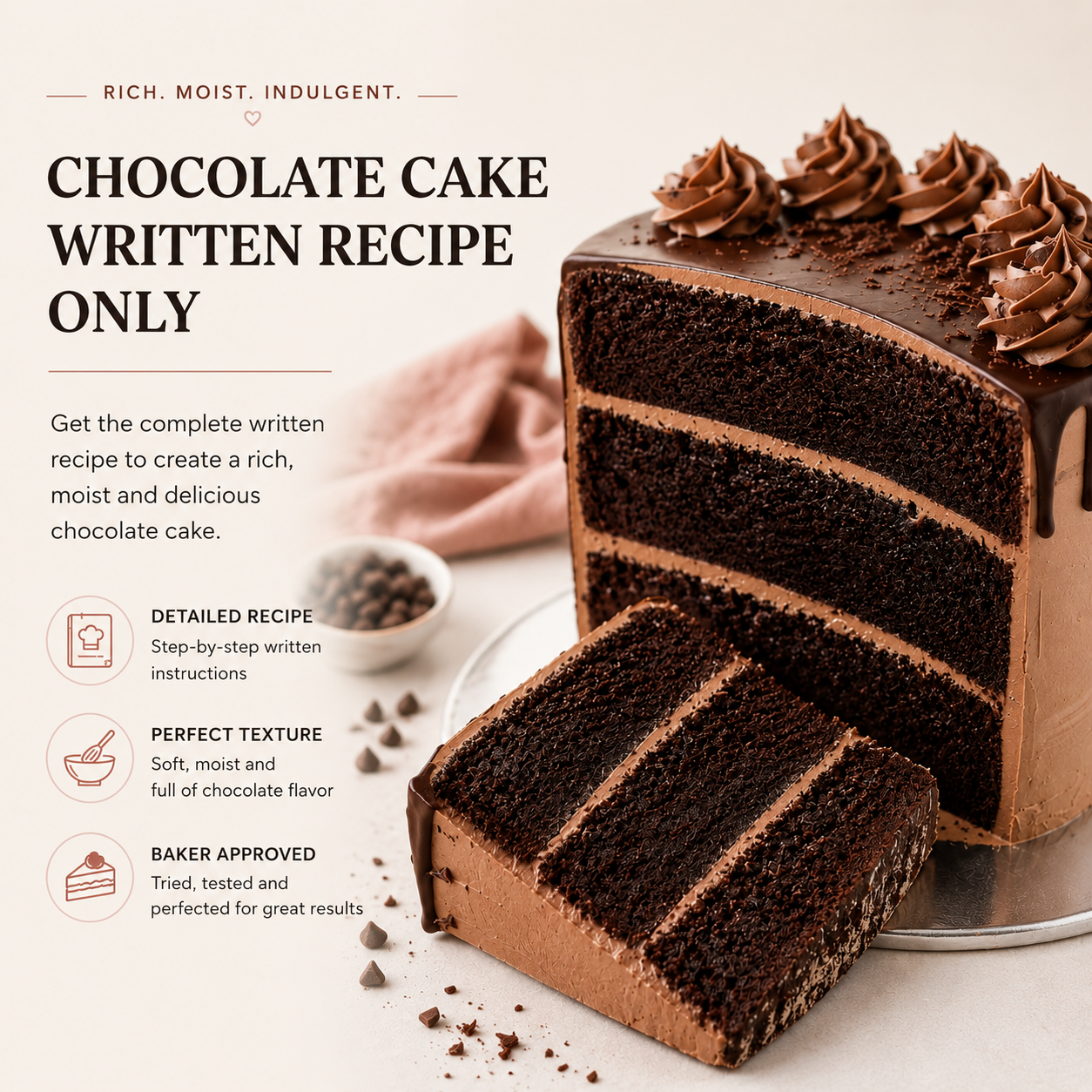 Chocolate Cake Written Recipe Only