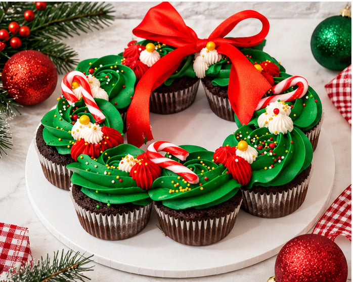Christmas Cupcake Wreath