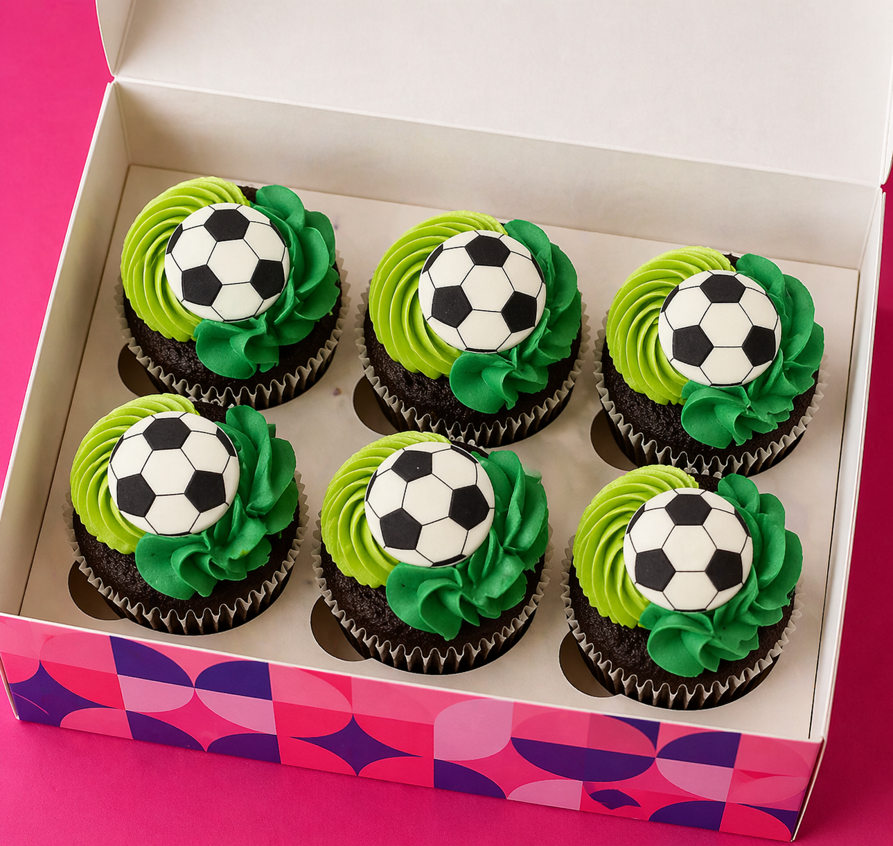 6 Football Theme Cupcakes
