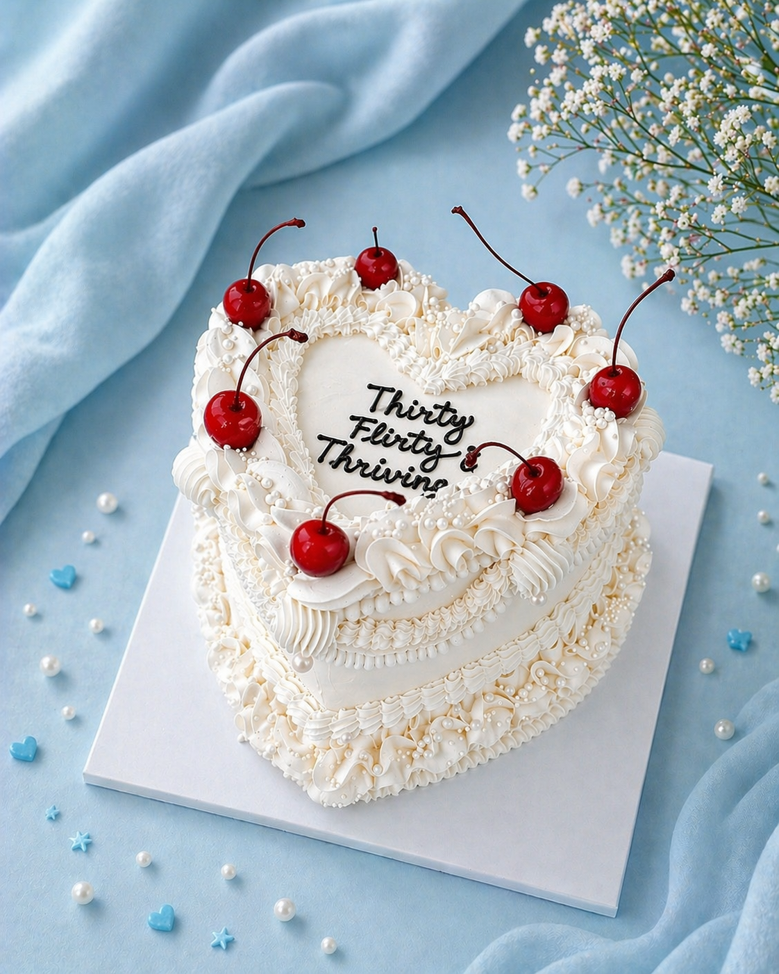 Vintage Retro Heart Cake