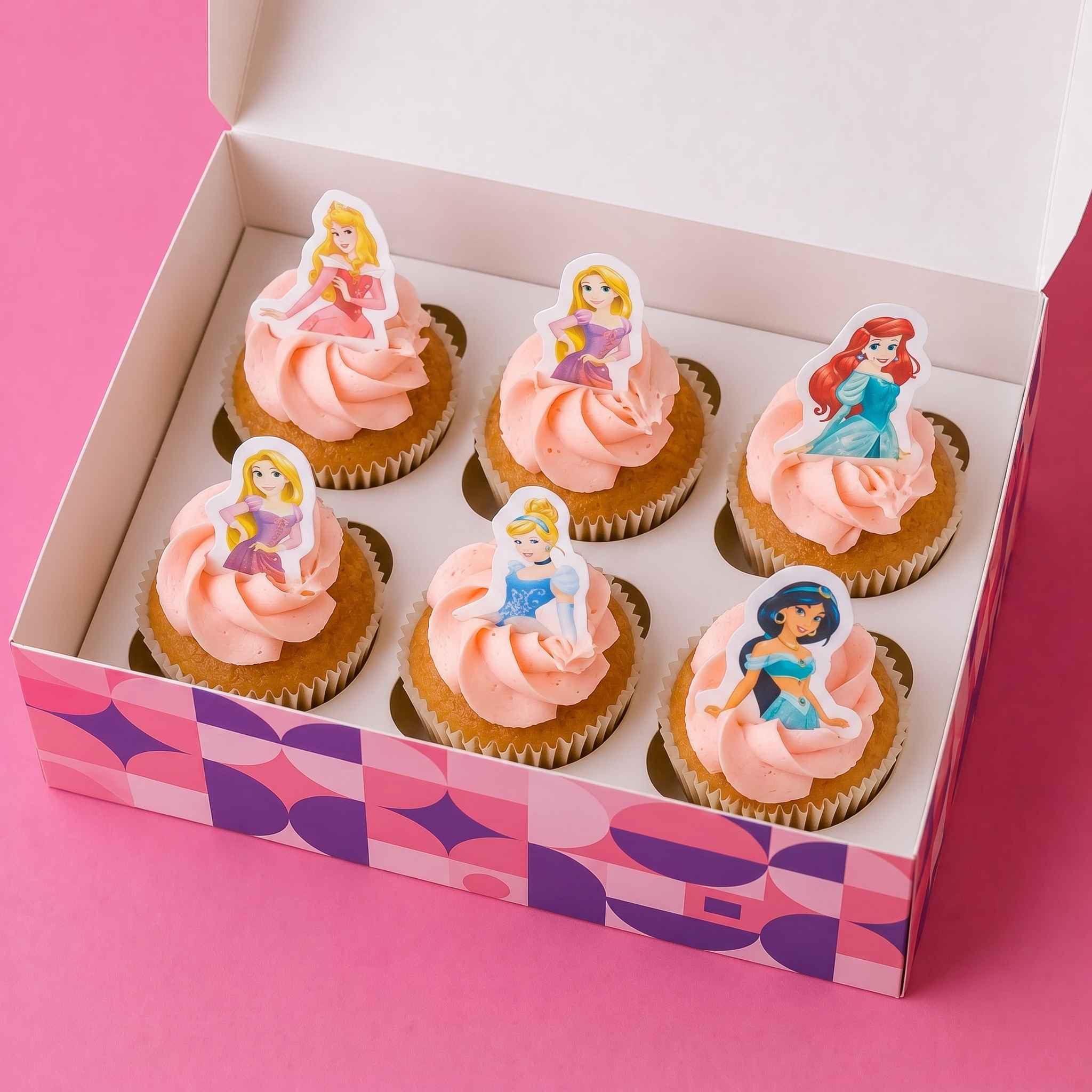 6 Princess Theme Cupcakes