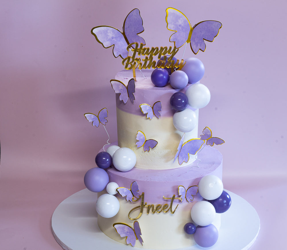 Happy Birthday Purple Cake Purple Bunny Kids Theme 1 Kg Cake By Cs