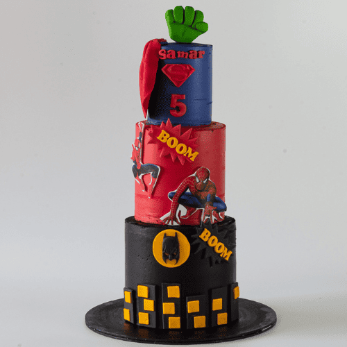 Super Hero 3 tier Cake