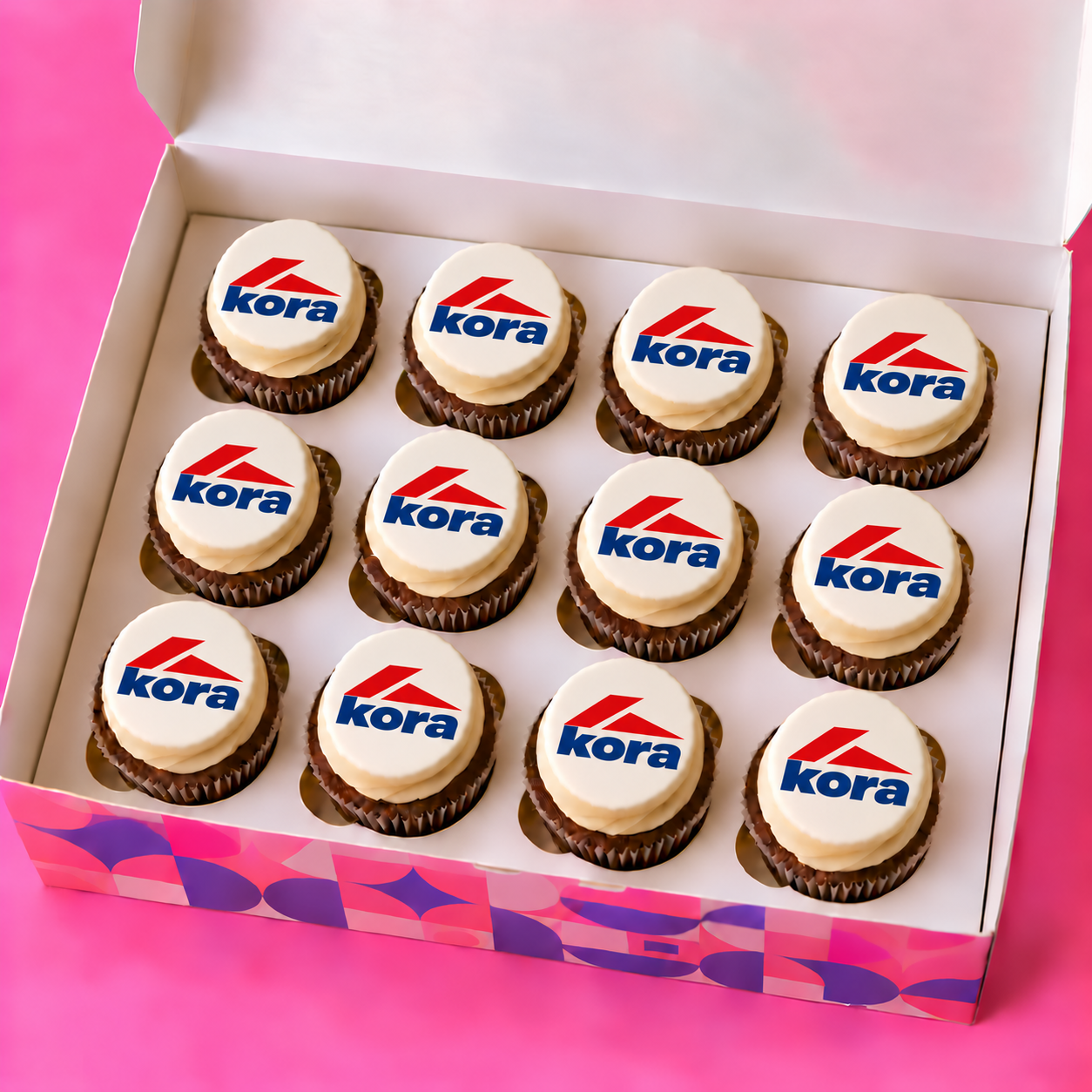 12 Custom Logo Corporate Cupcake Box - Vegan