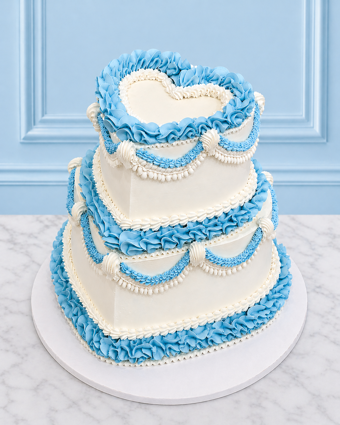 Two Tier Vintage Heart Cake
