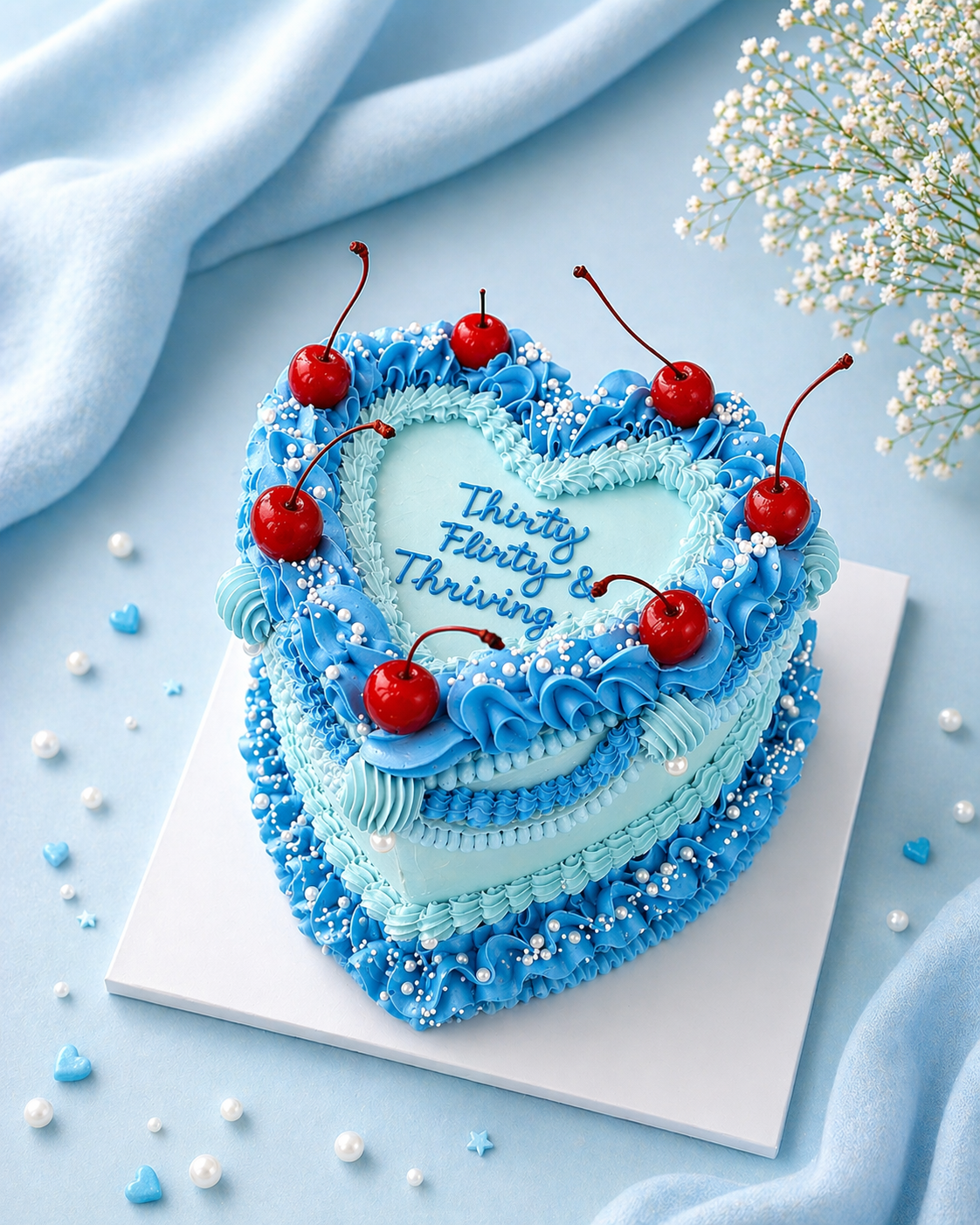 Vintage Retro Heart Cake