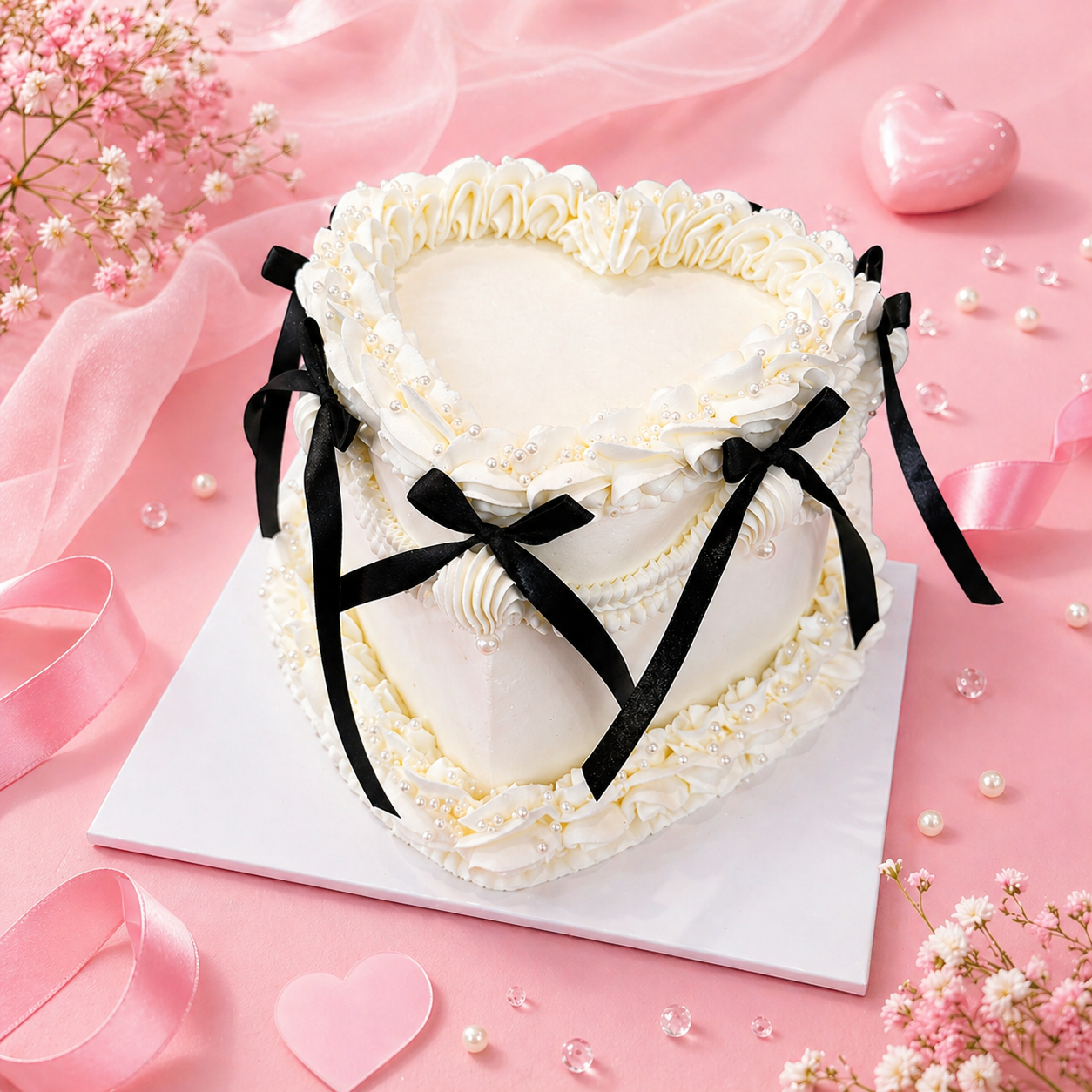 Vintage Retro Heart Cake