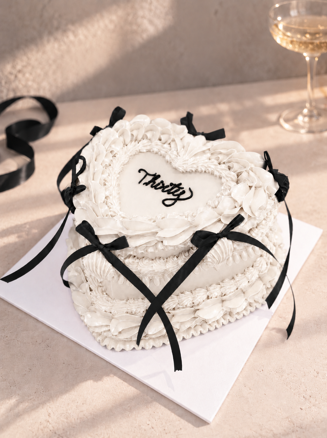 Vintage Retro Heart Cake