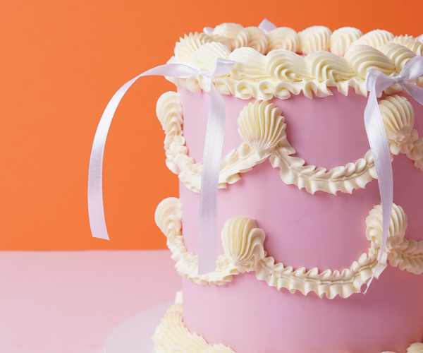 Vintage Cake with Ribbon