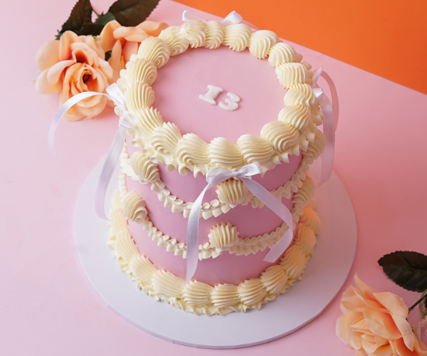 Vintage Cake with Ribbon
