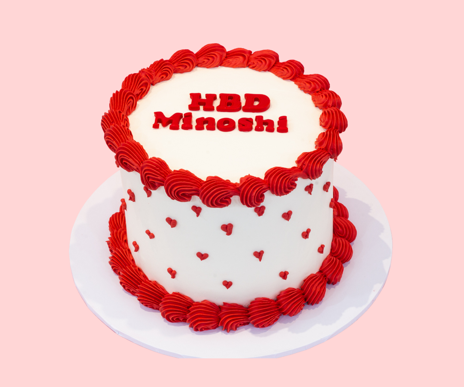 Heart piped birthday cake