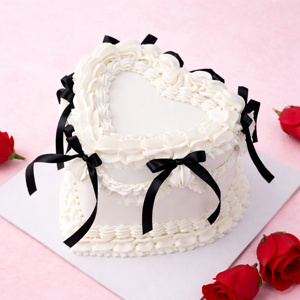 Vintage Retro Heart Cake