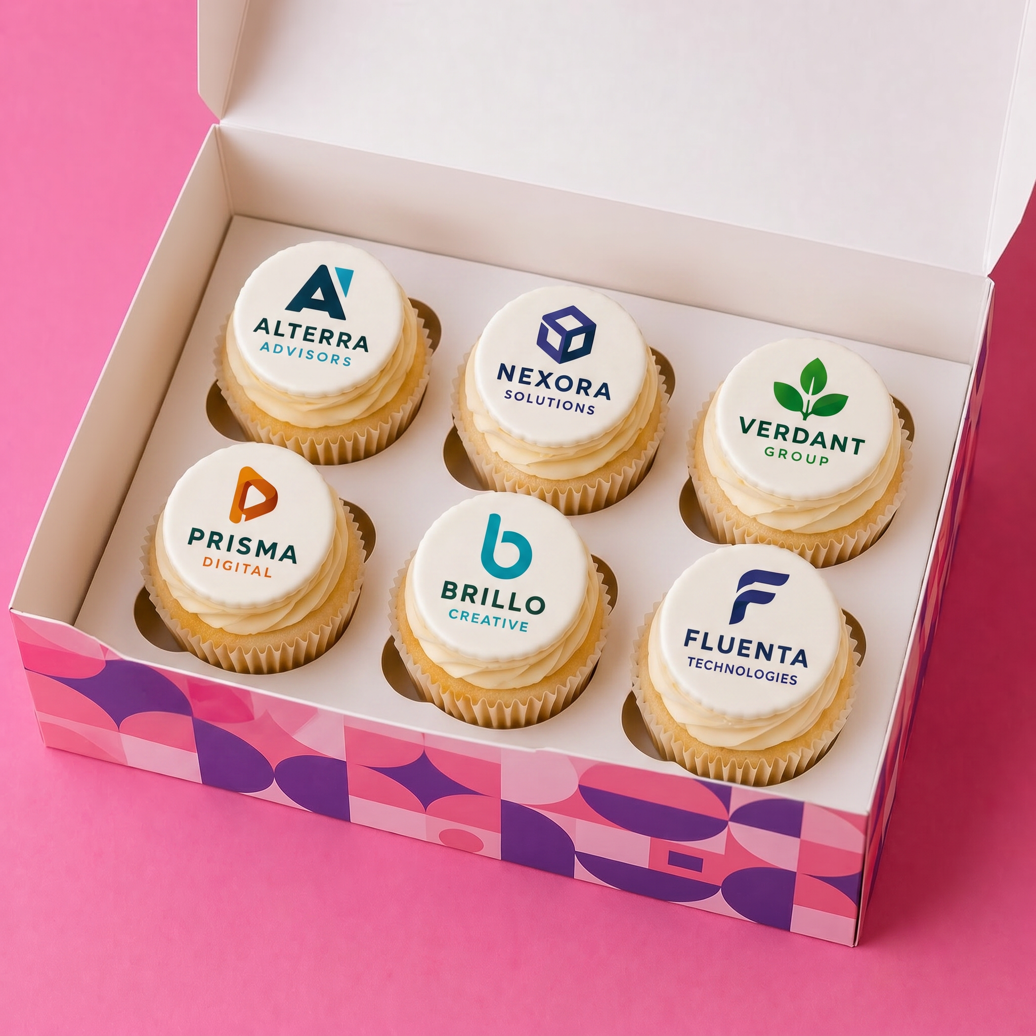 6 Custom Logo Cupcake Box