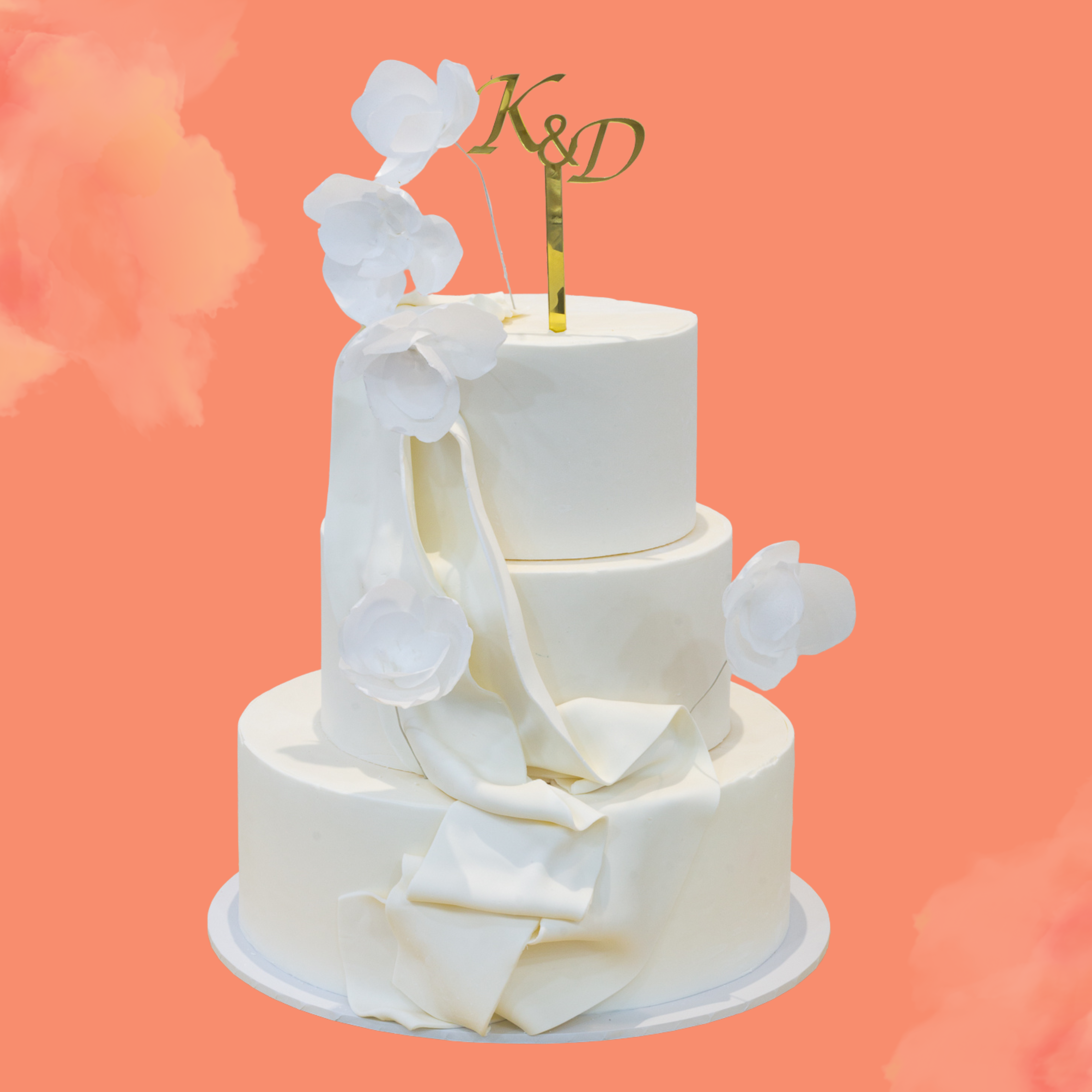 3 Tier Drape wedding Cake