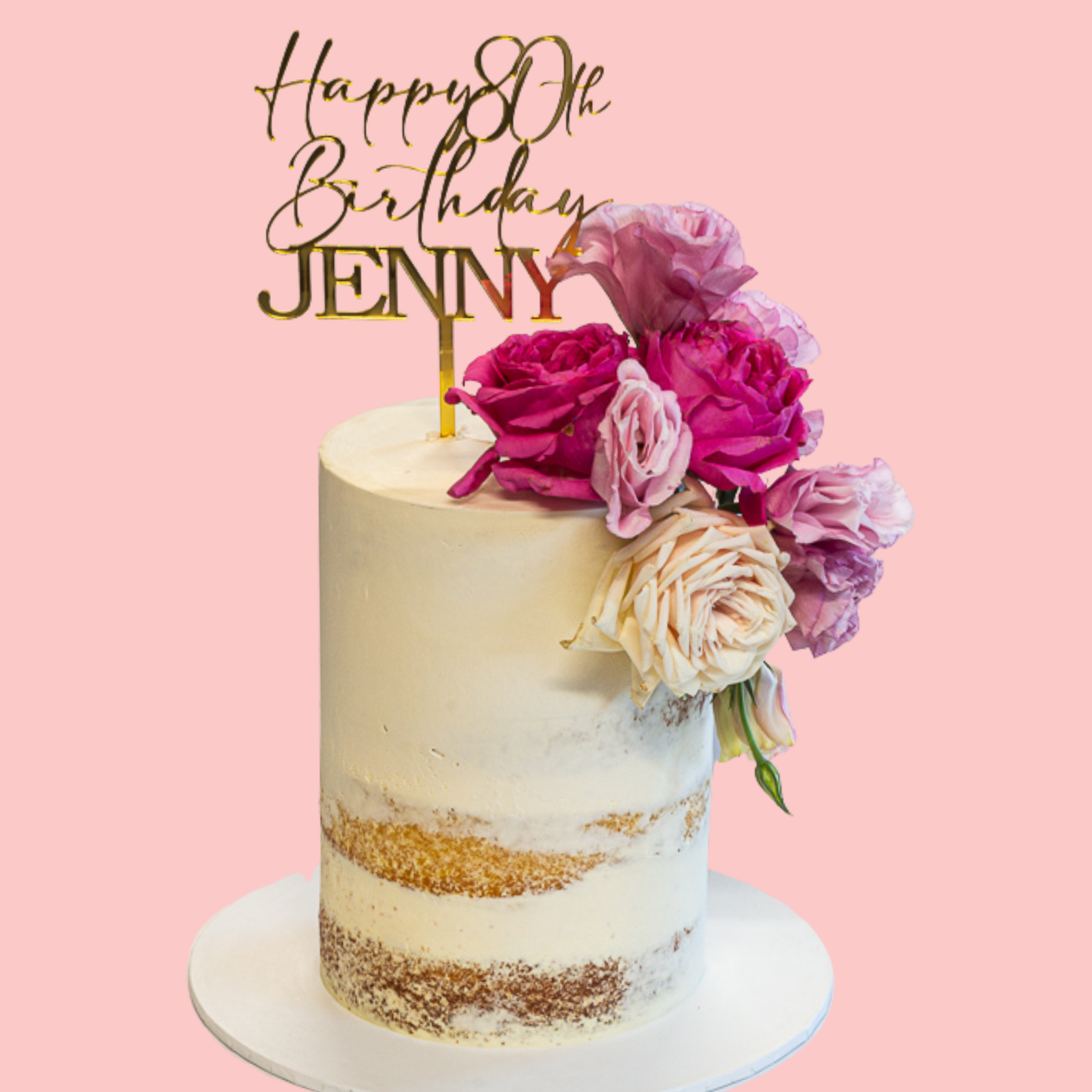 Single tier naked wedding cake