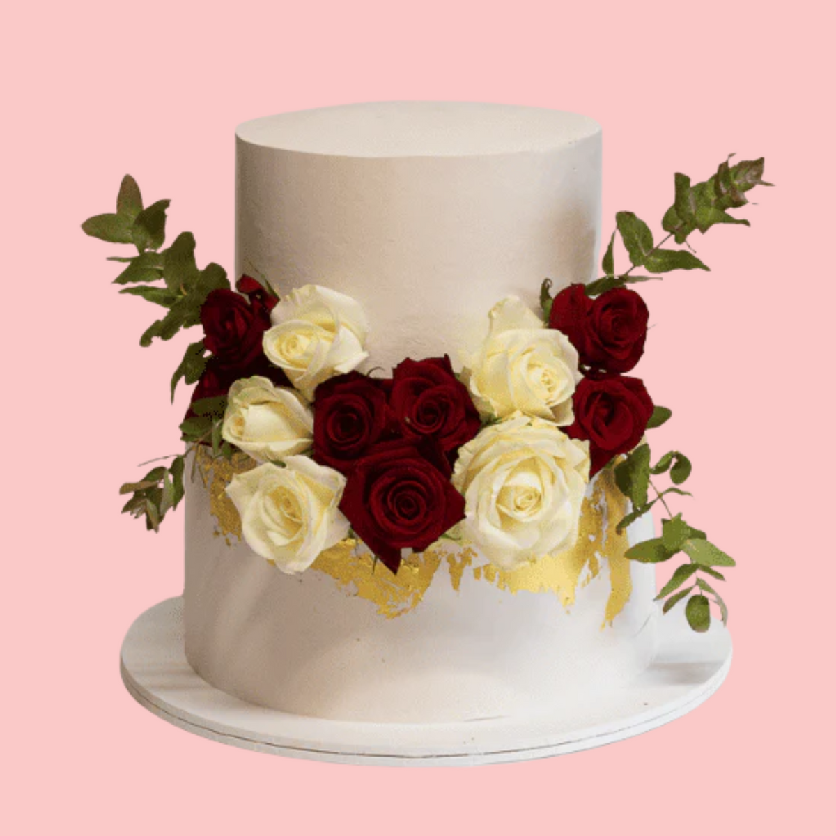 Red and White Wedding cake