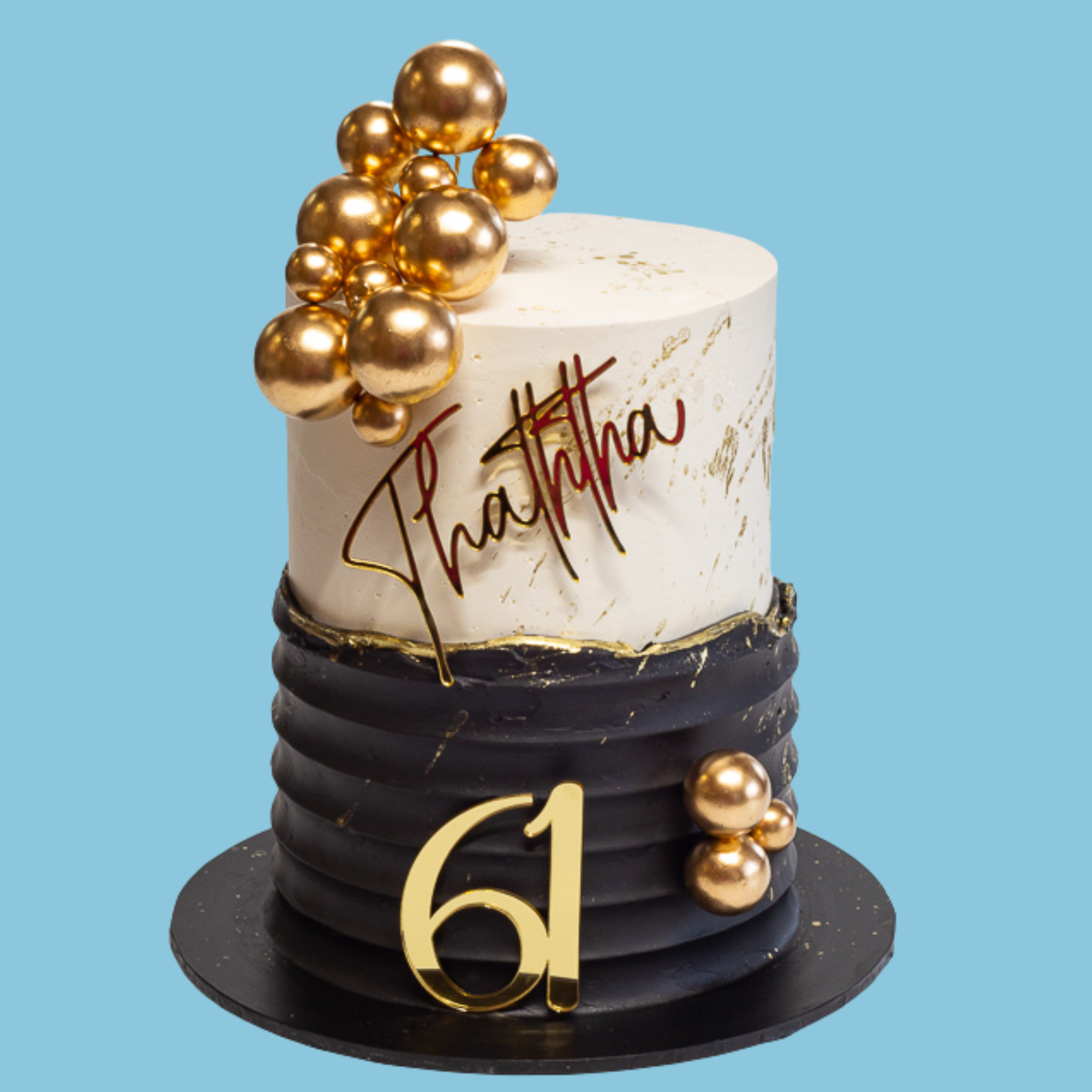 Black & Gold Birthday Cake