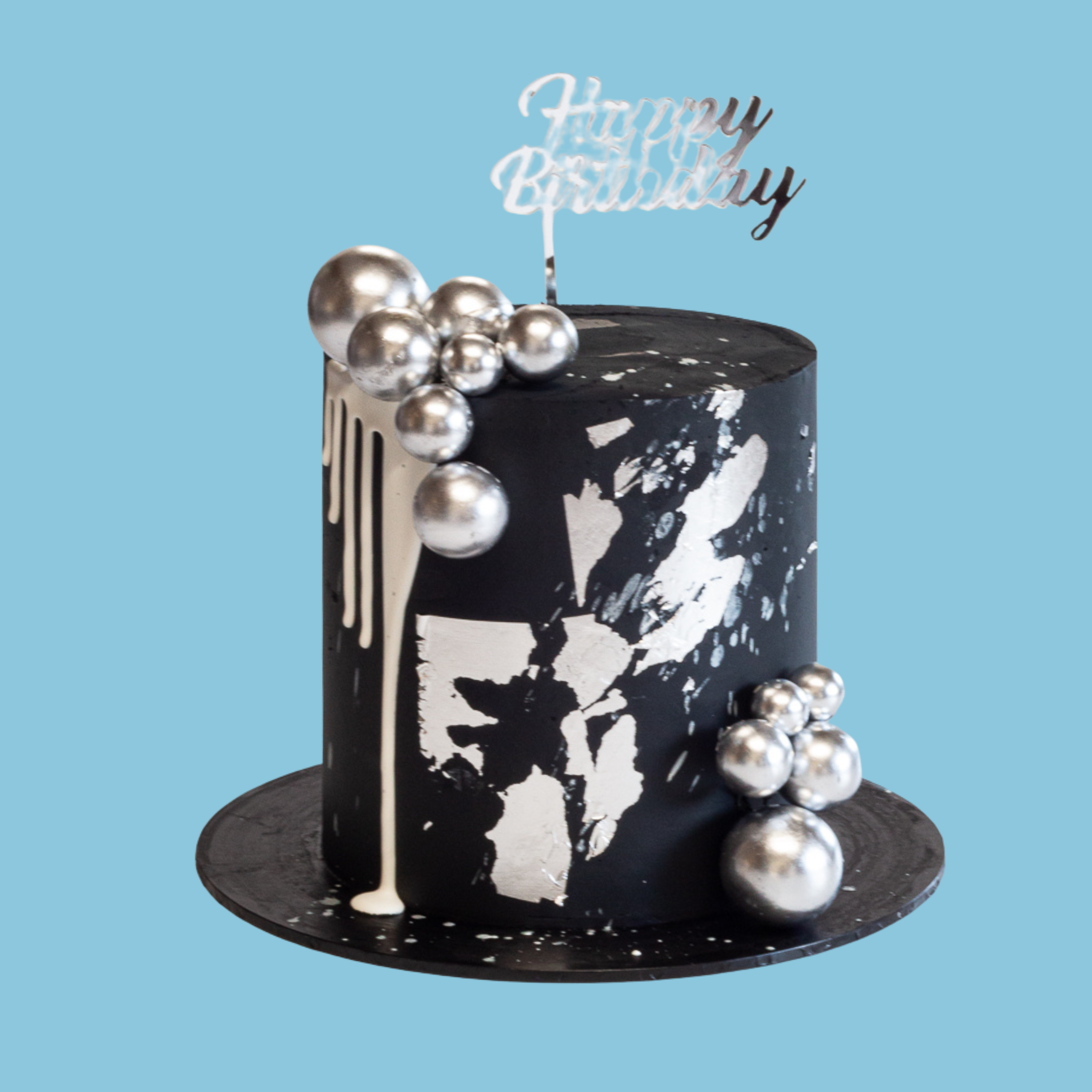 Black & Silver Cake for Him