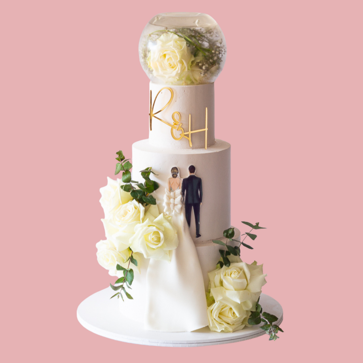 Bride and Groom Wedding Cake