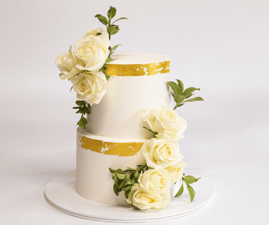 White Rose Wedding Cake