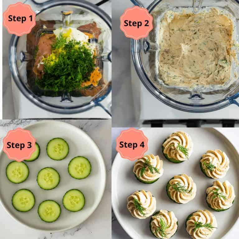 Step by step recipe to make smoked salmon mousse canapes