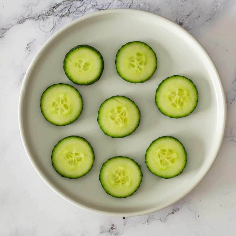 Cucumbers used for smoked salmon mousse