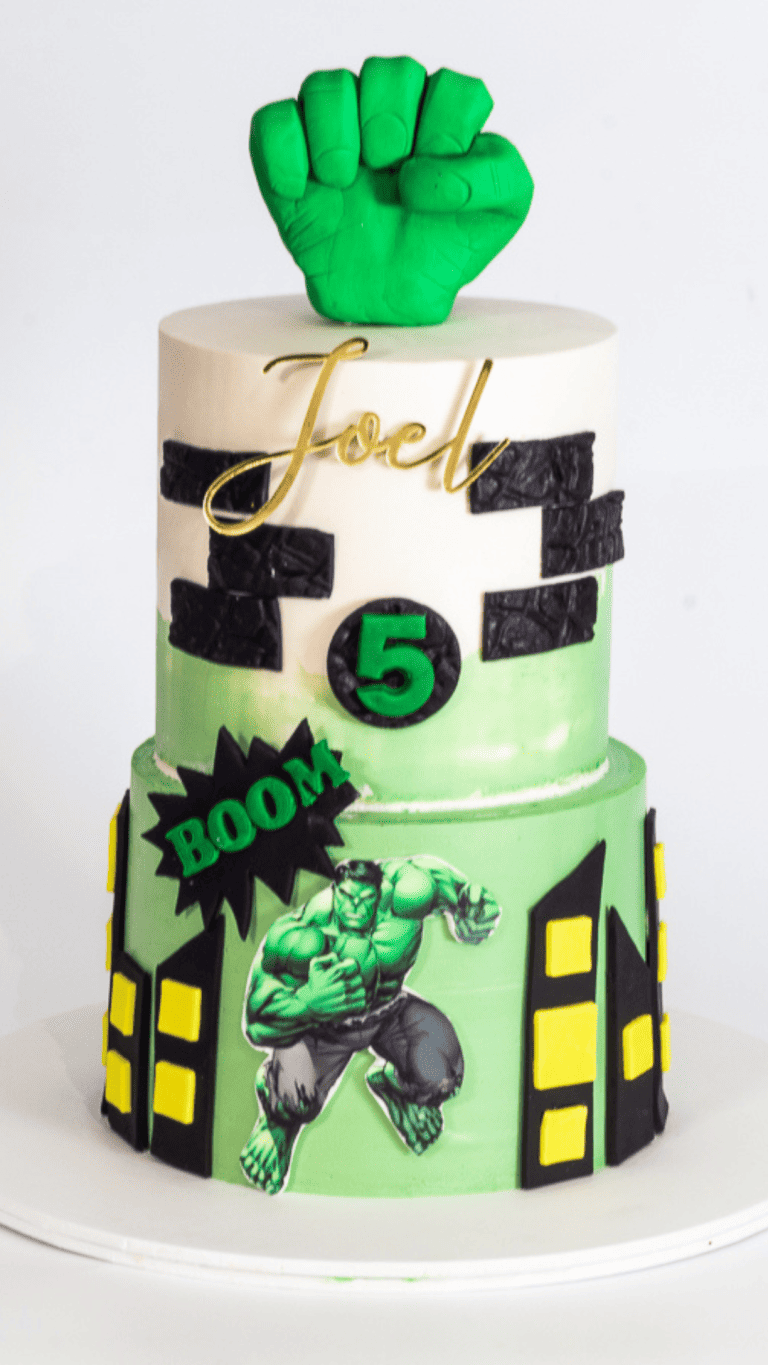 Hulk theme Birthday cake1