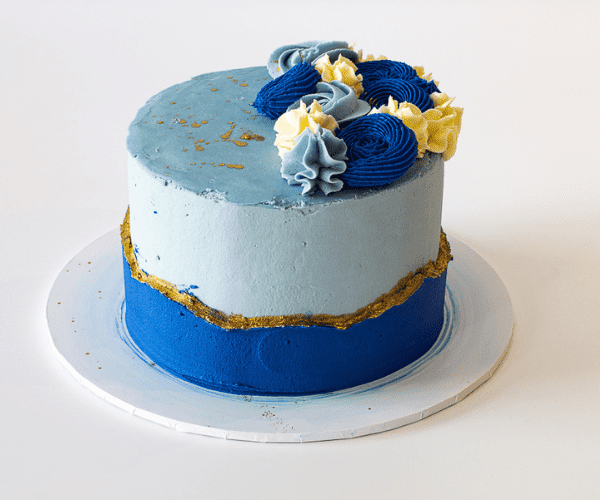 Navy blue tow tone cake