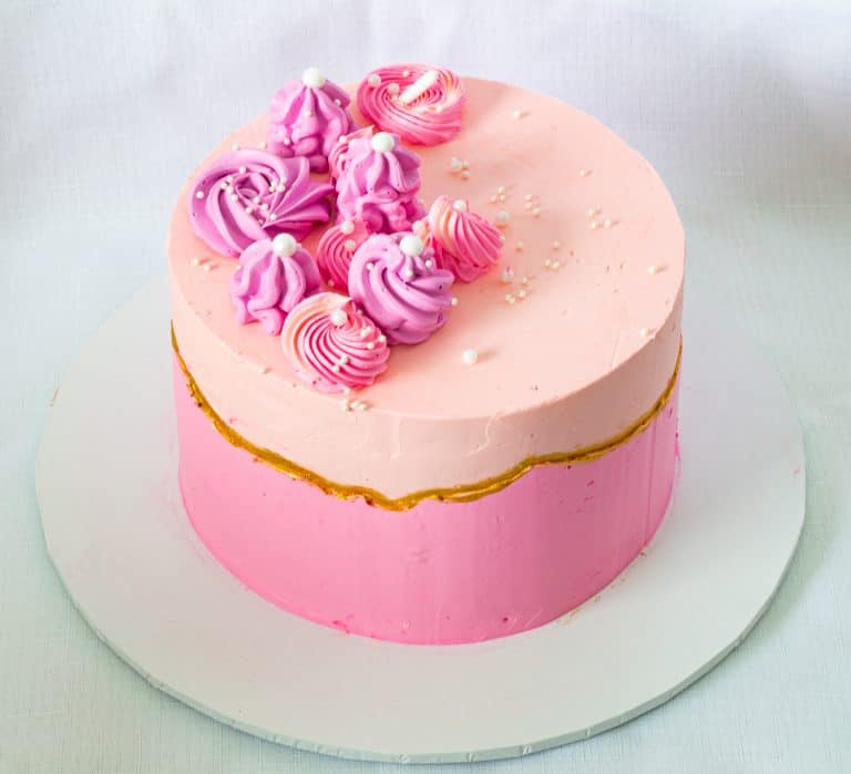 Two shades pink cake