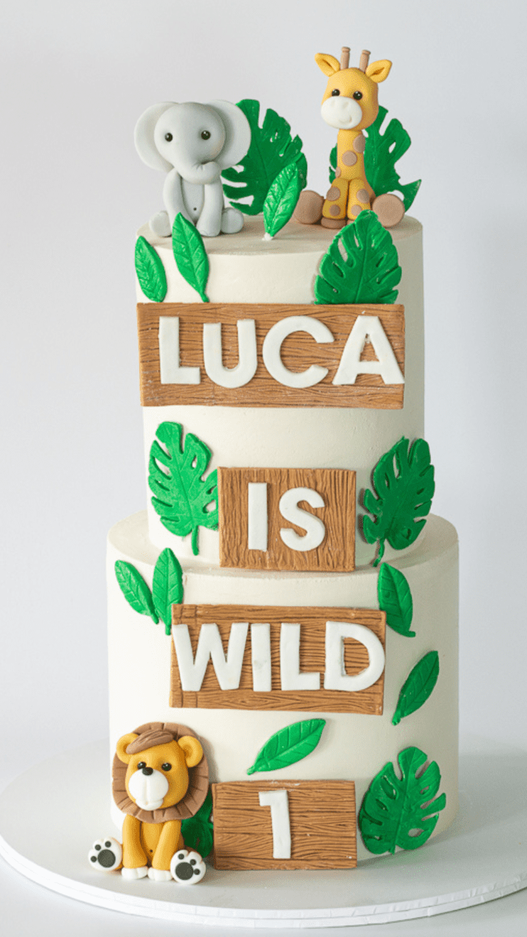 Wild animal theme cake