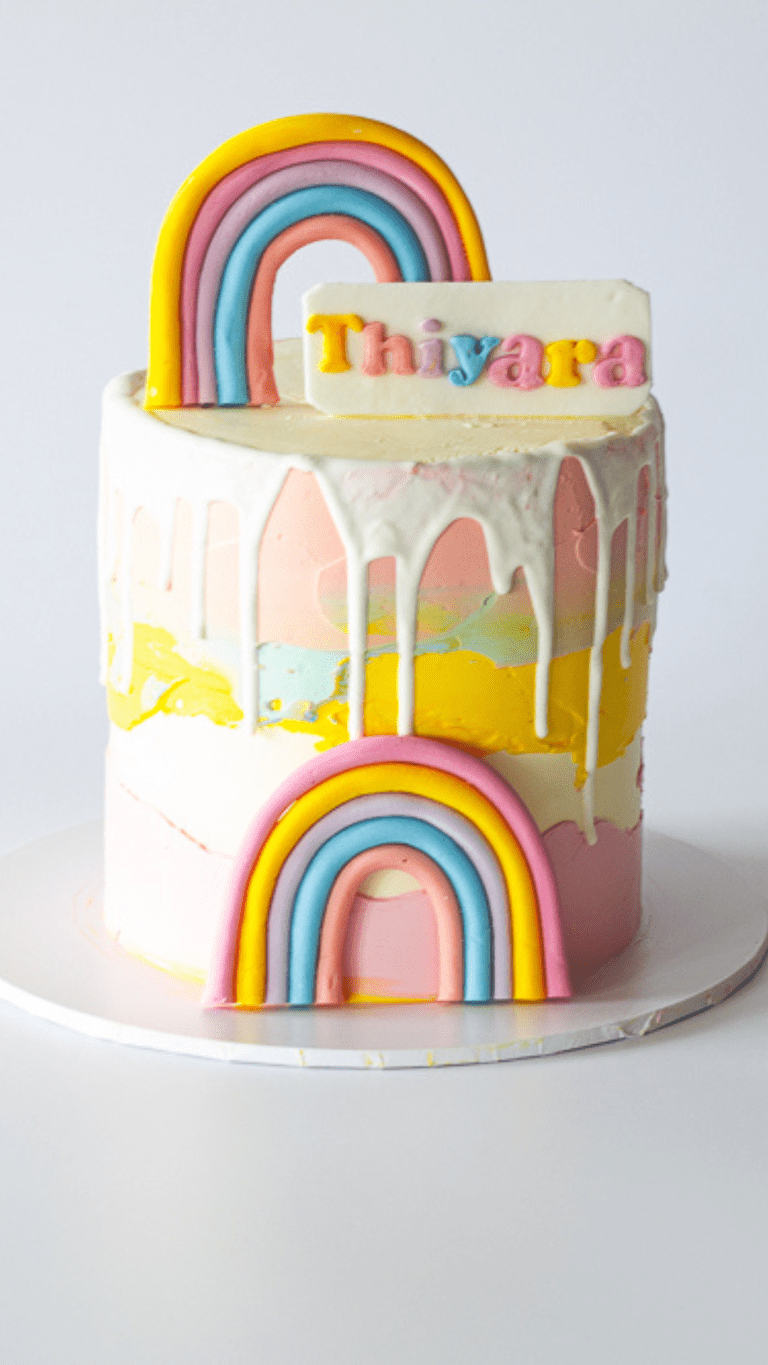 rainbow theme cake