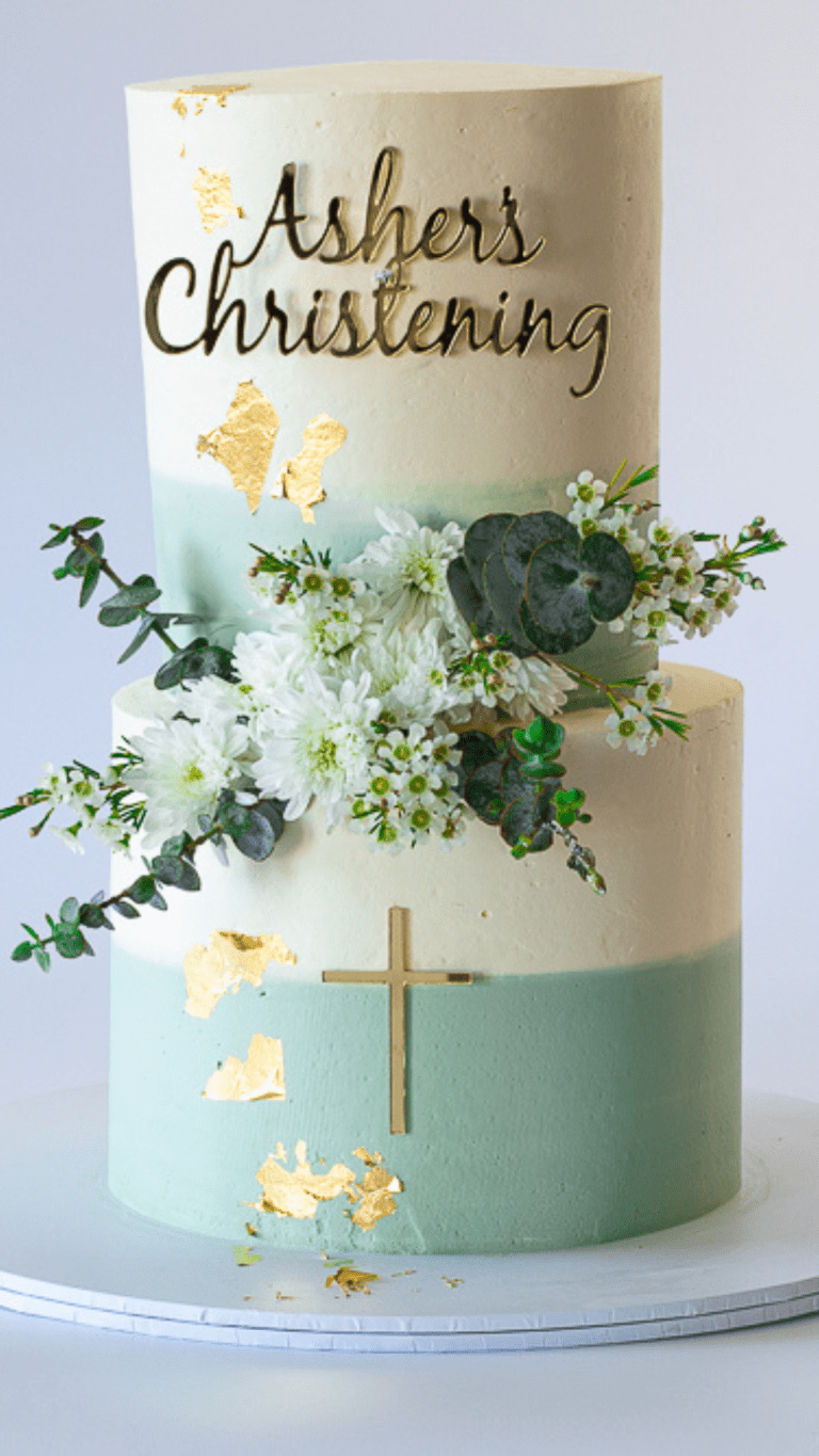 two tier green cake