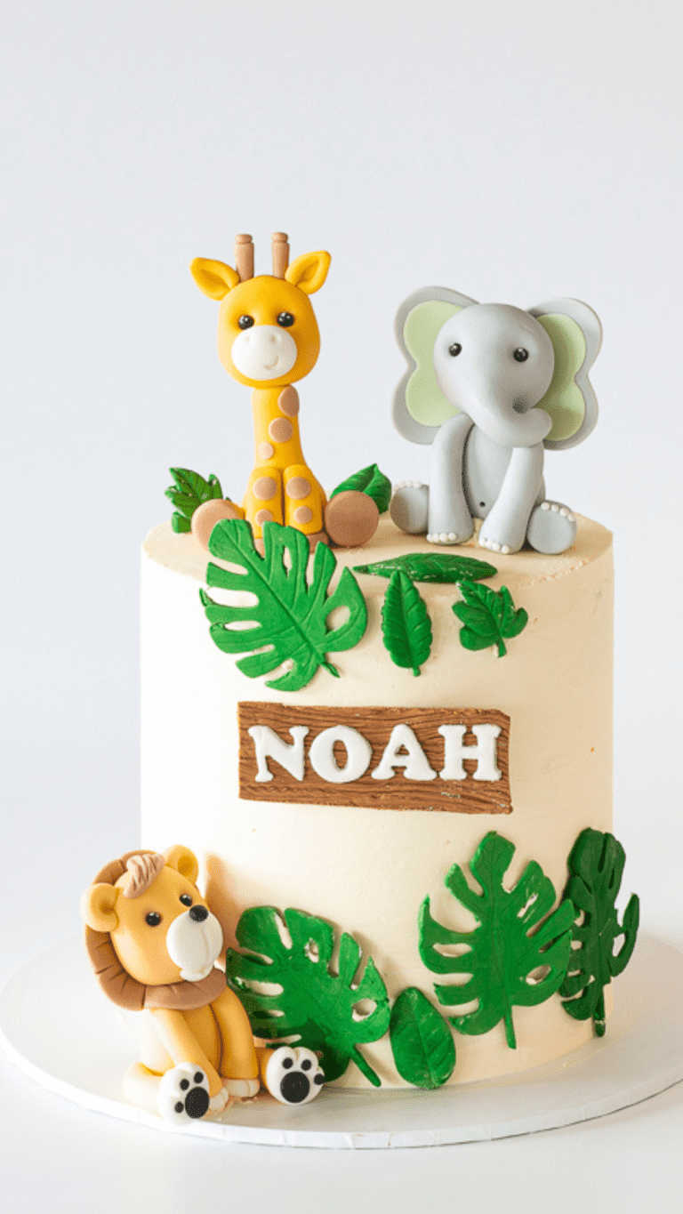 zoo animal cake