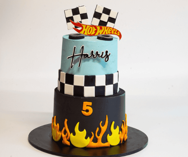 hot wheels theme cake